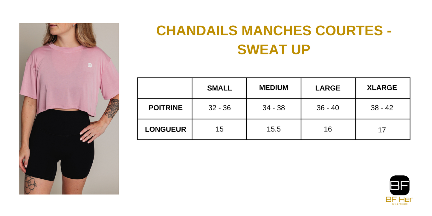 Chandail manches courtes SWEAT UP - Rose