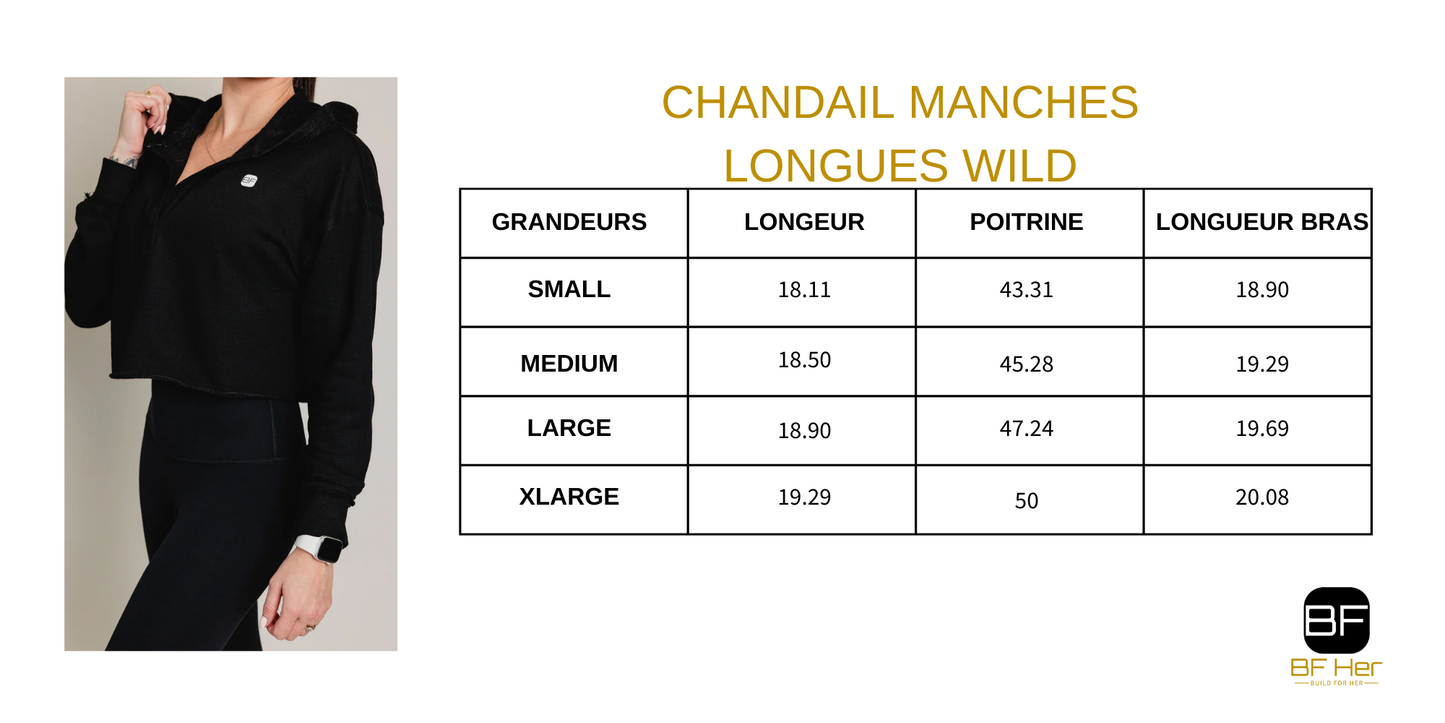Chandail manches longues WILD - Noir