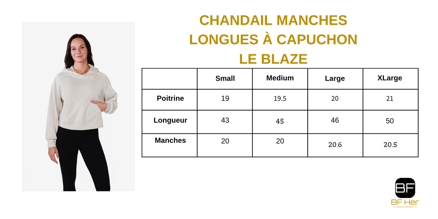 Chandail manches longues à capuchon BLAZE - Creme