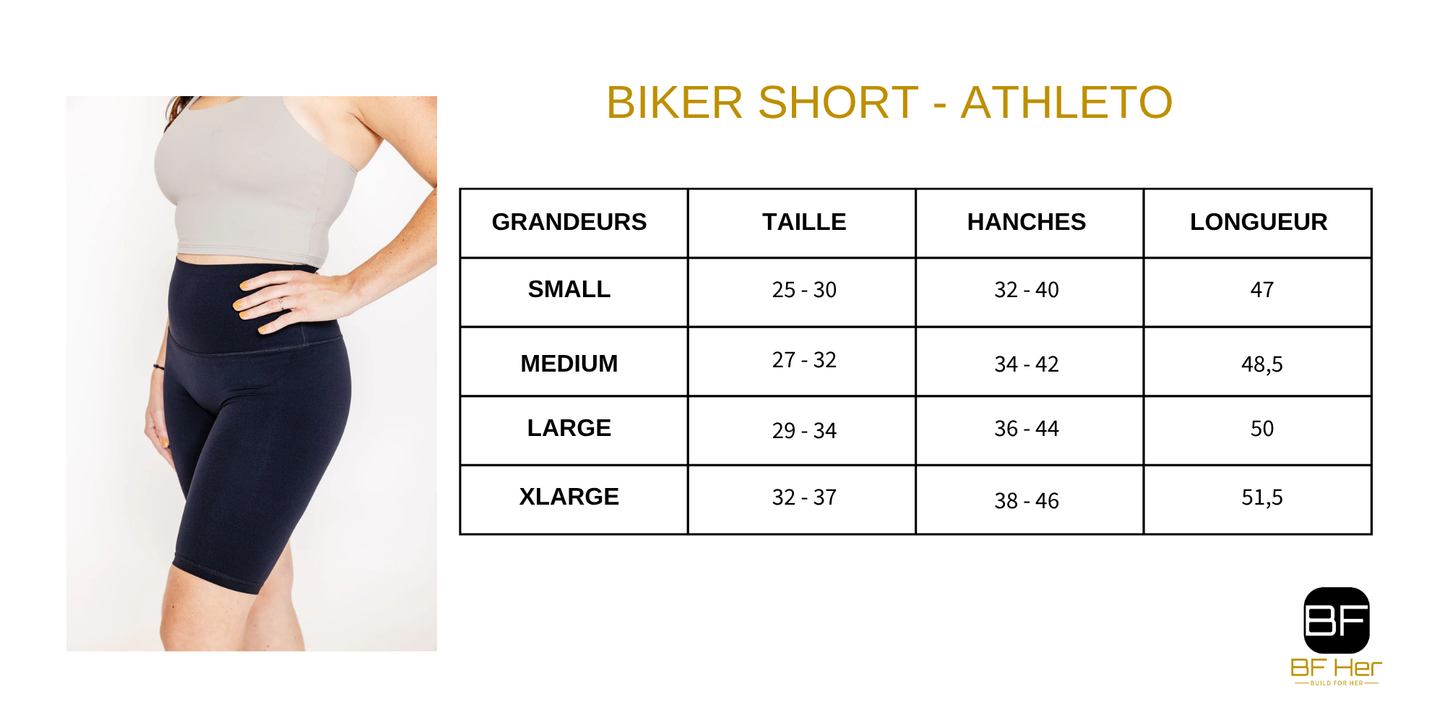 BikerShort Long ATHLETO- Noir