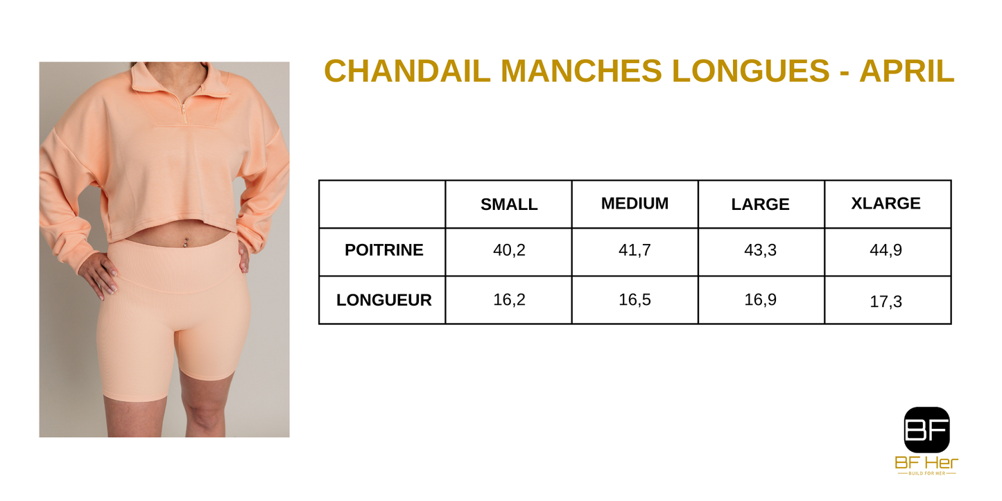 Chandail manches longues APRIL - Peach
