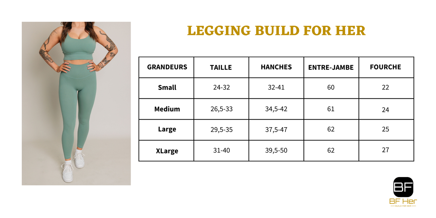 Legging BUILD FOR HER - Menthe