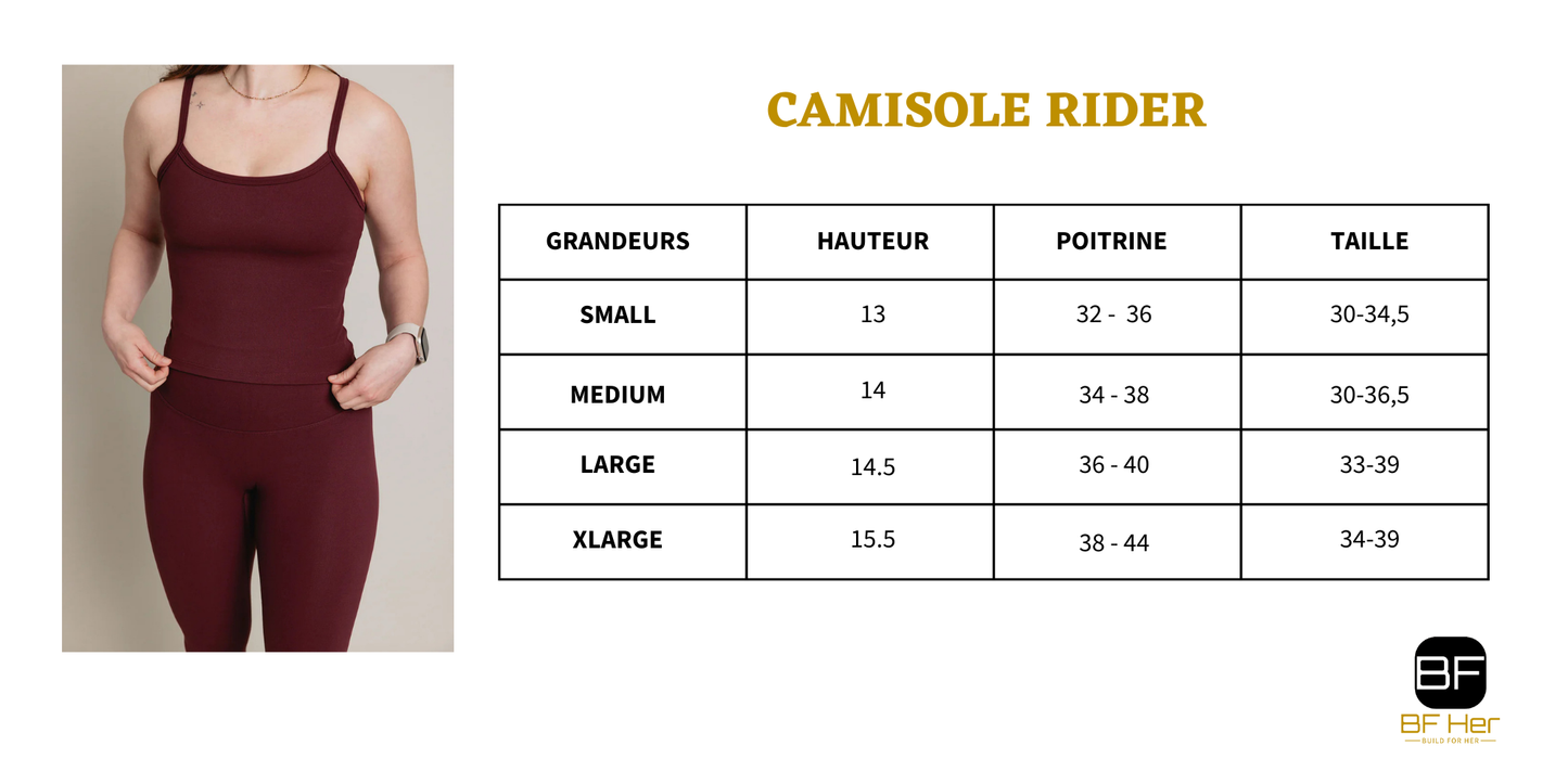 Camisole avec soutien intégré RIDER - Bourgogne