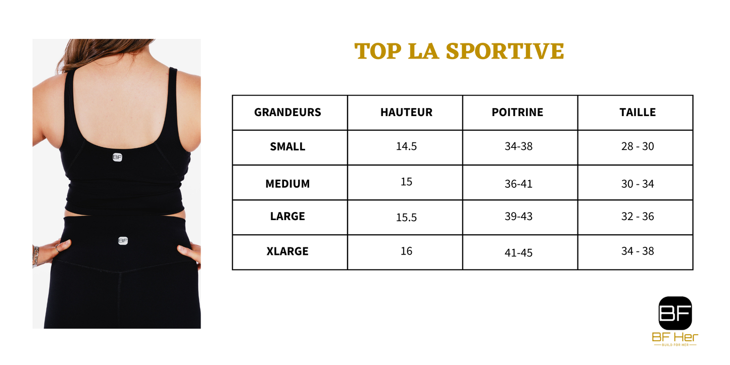 Camisole Crop soutien intégré LA SPORTIVE - Noir