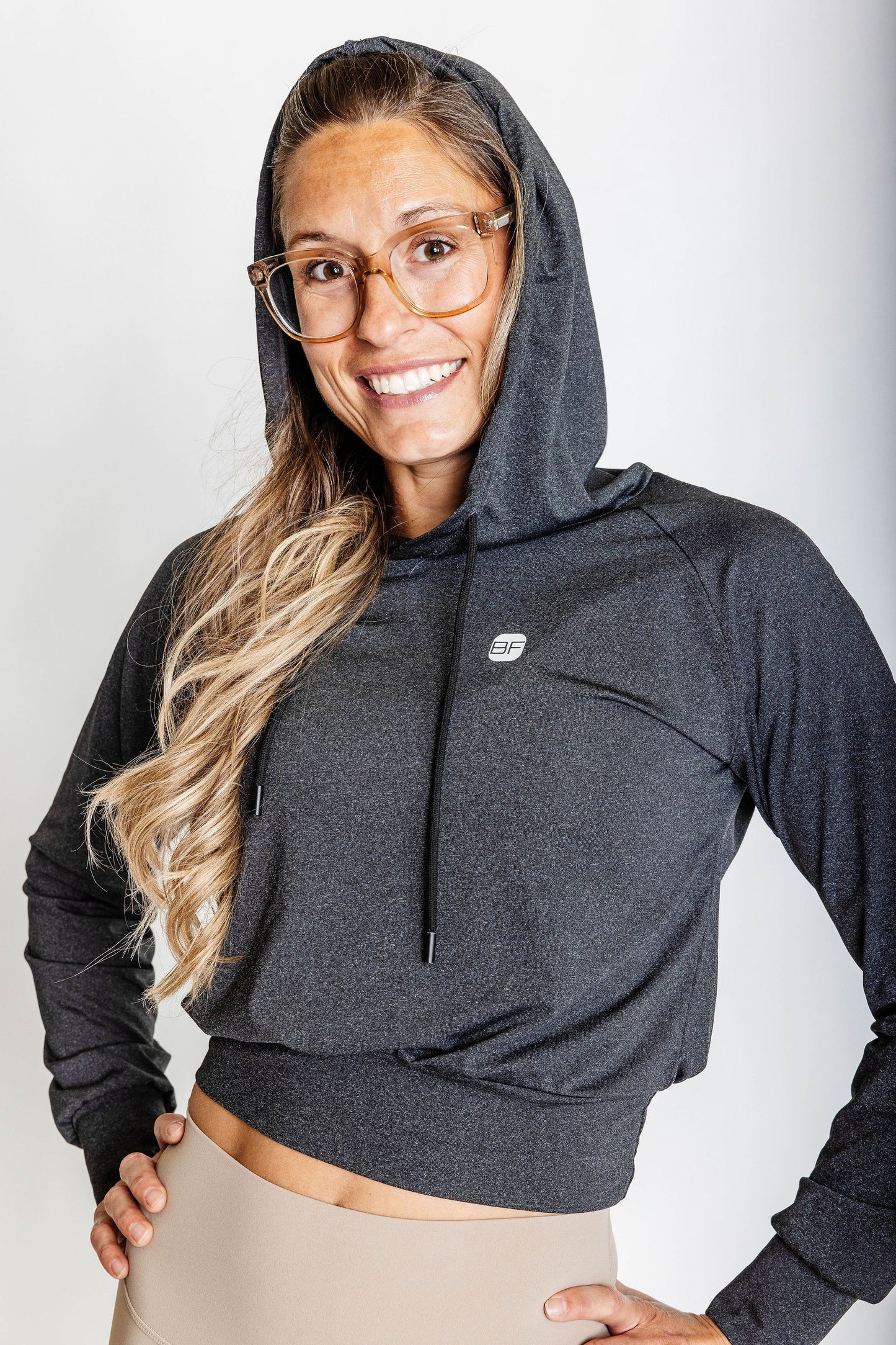 Chandail manches longues à capuchon HOOD FIT - Charcoal