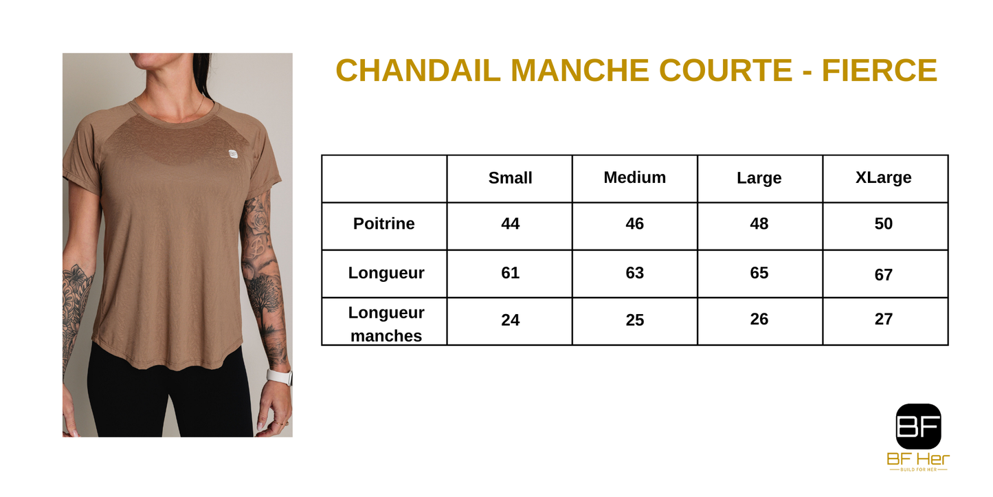 Chandail manches courtes FIERCE - Café