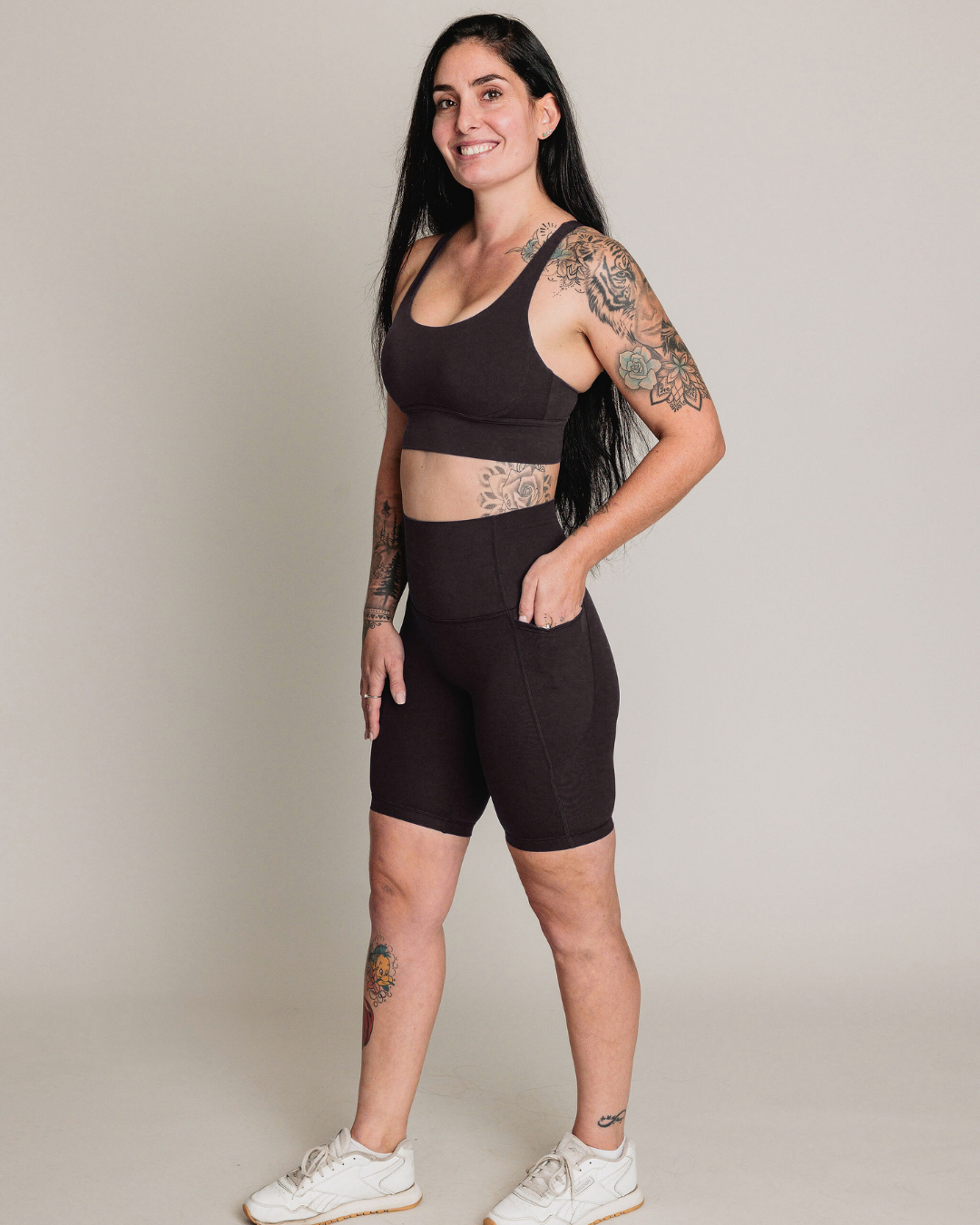 BikerShort Long [poche] LE RUNNER - Noir