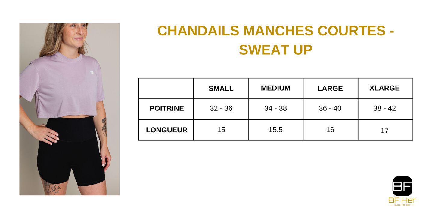 Chandail manches courtes SWEAT UP - Lilas