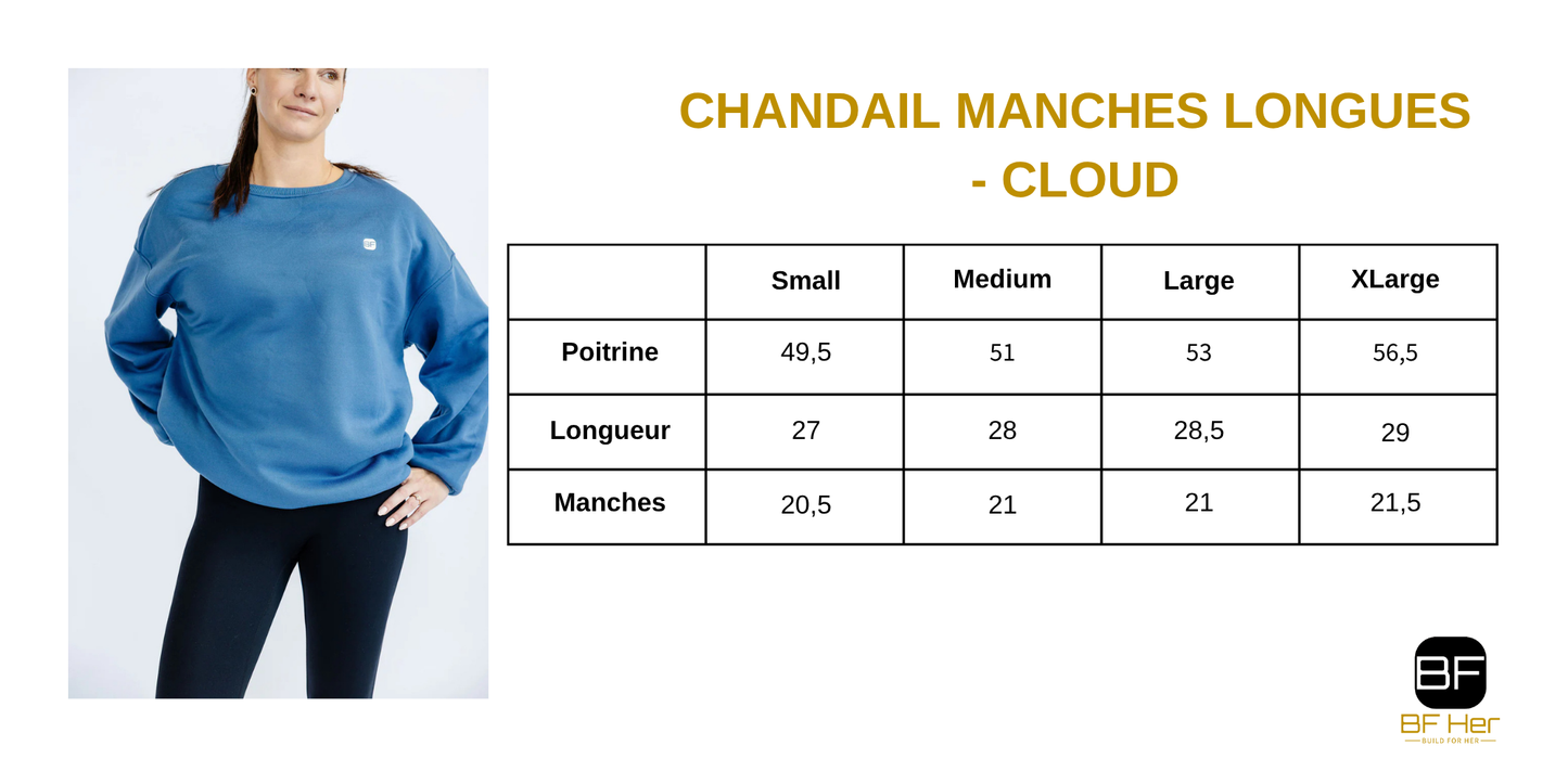 Chandail manches longues CLOUD - Bleu Tempête