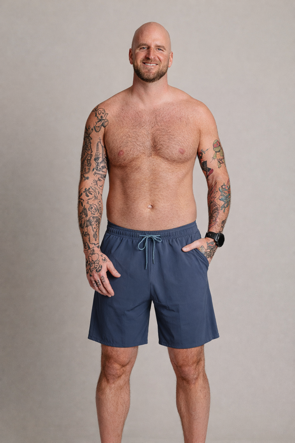 BF HIM - MOVEX Performance Short - Bleu Ardoise
