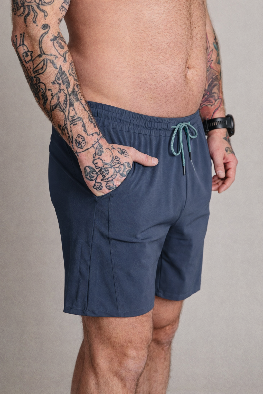 BF HIM - MOVEX Performance Short - Bleu Ardoise