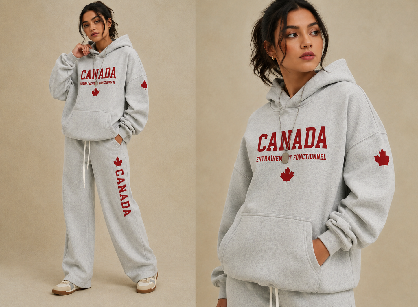 Hoodie gris CANADA Functional Fitness