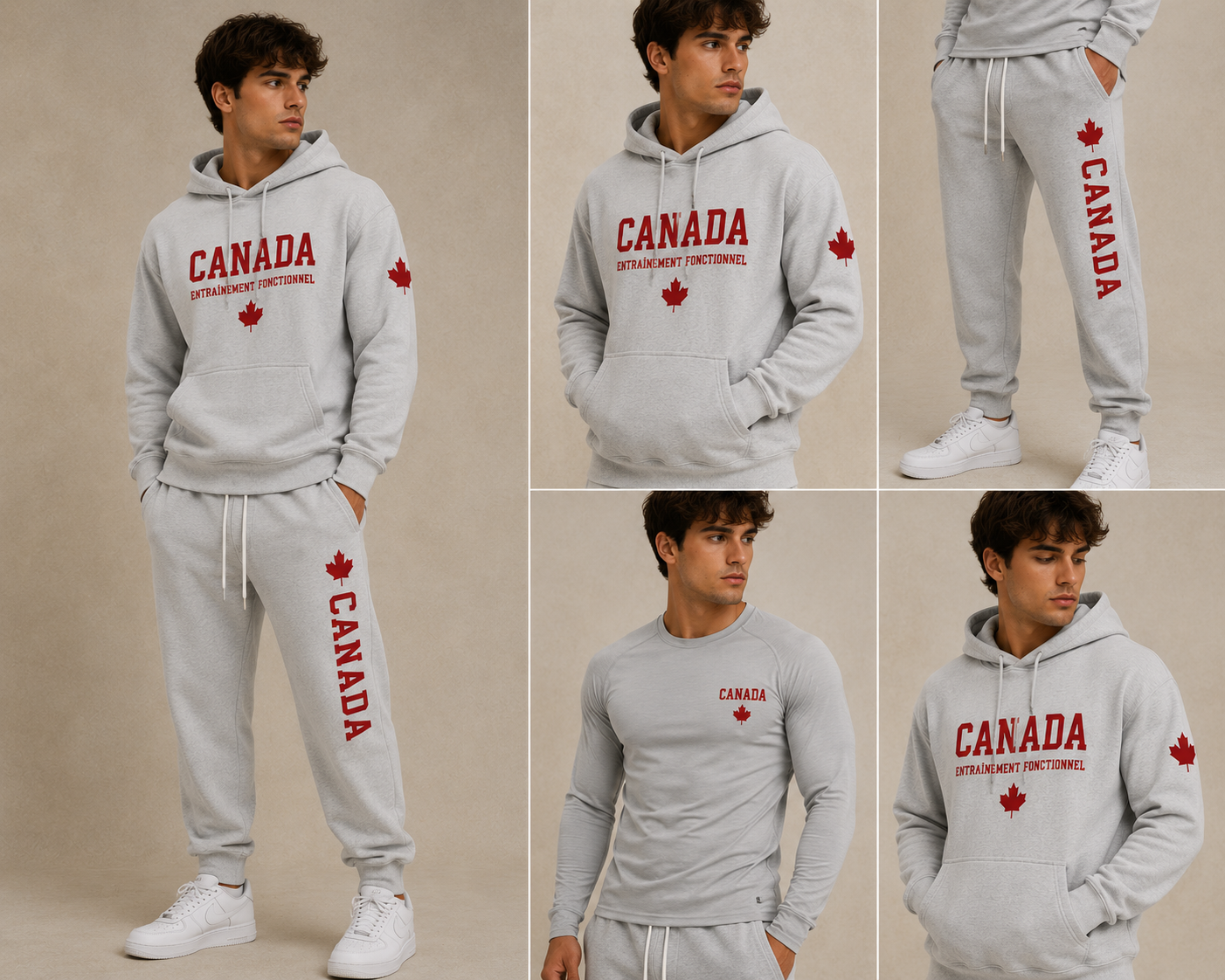 Hoodie gris CANADA Functional Fitness
