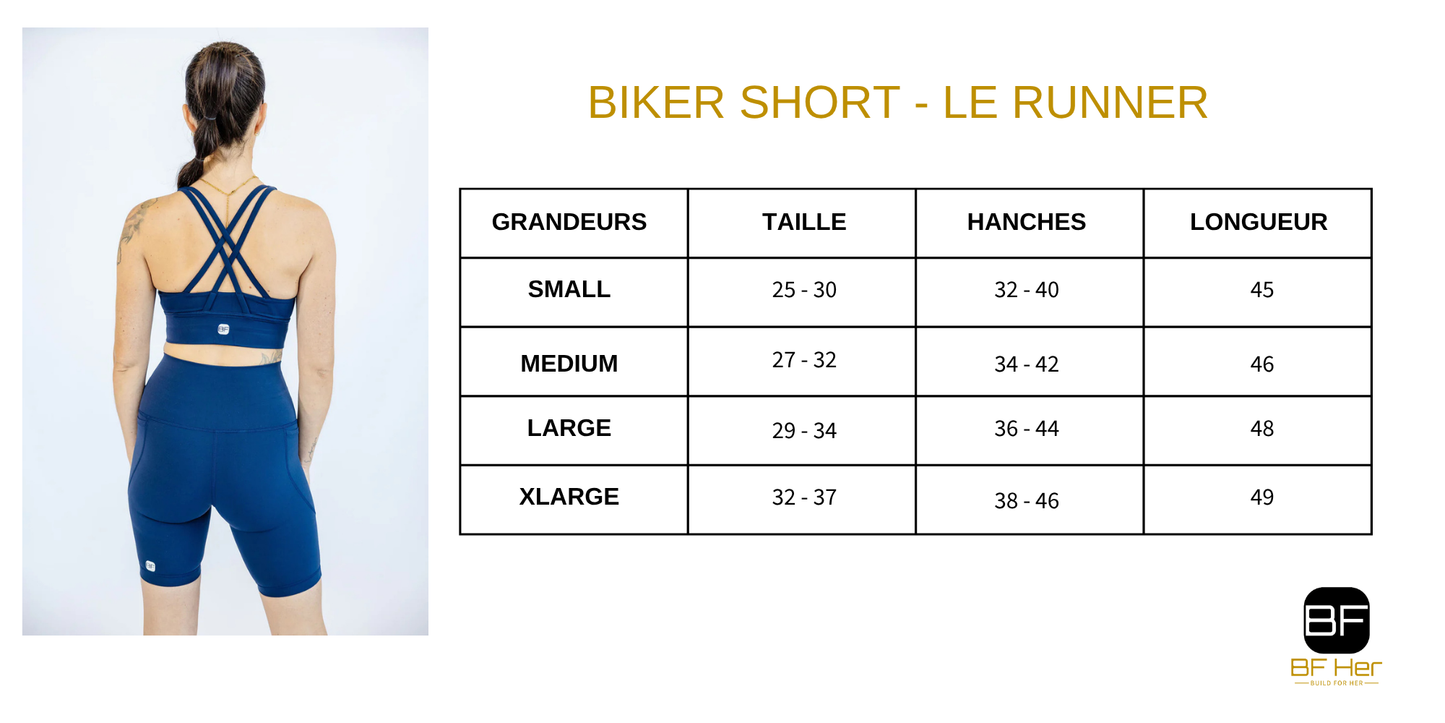 BikerShort Long [poche] LE RUNNER - Navy