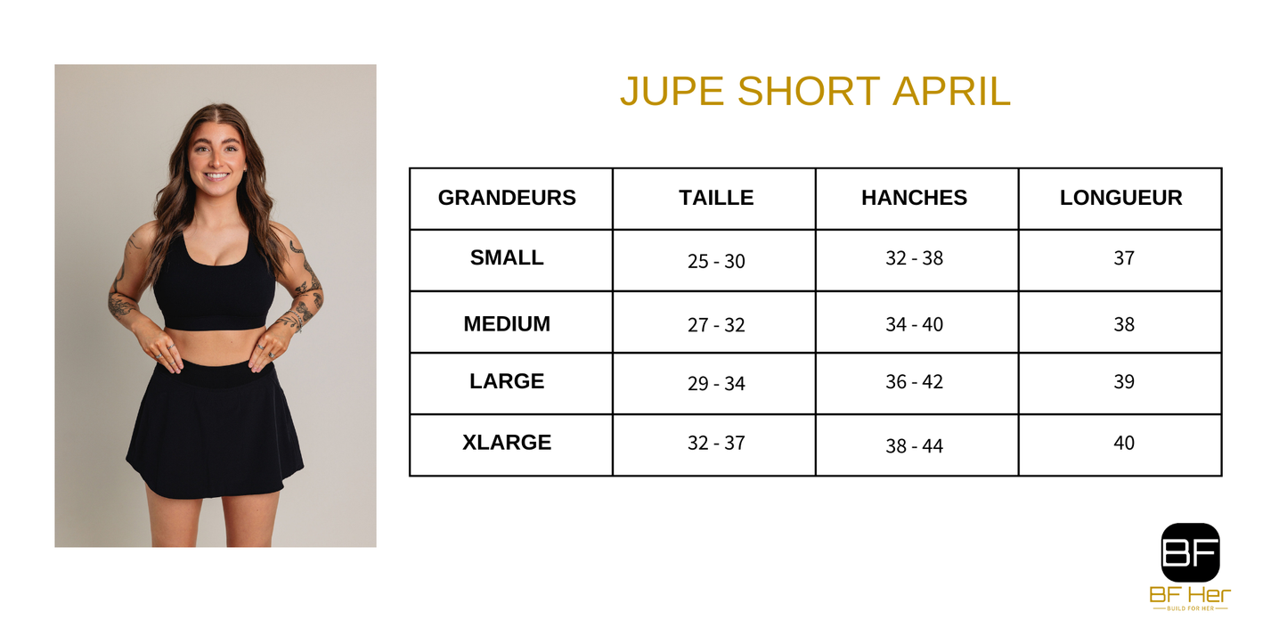 Jupe short [poche] APRIL - Noir