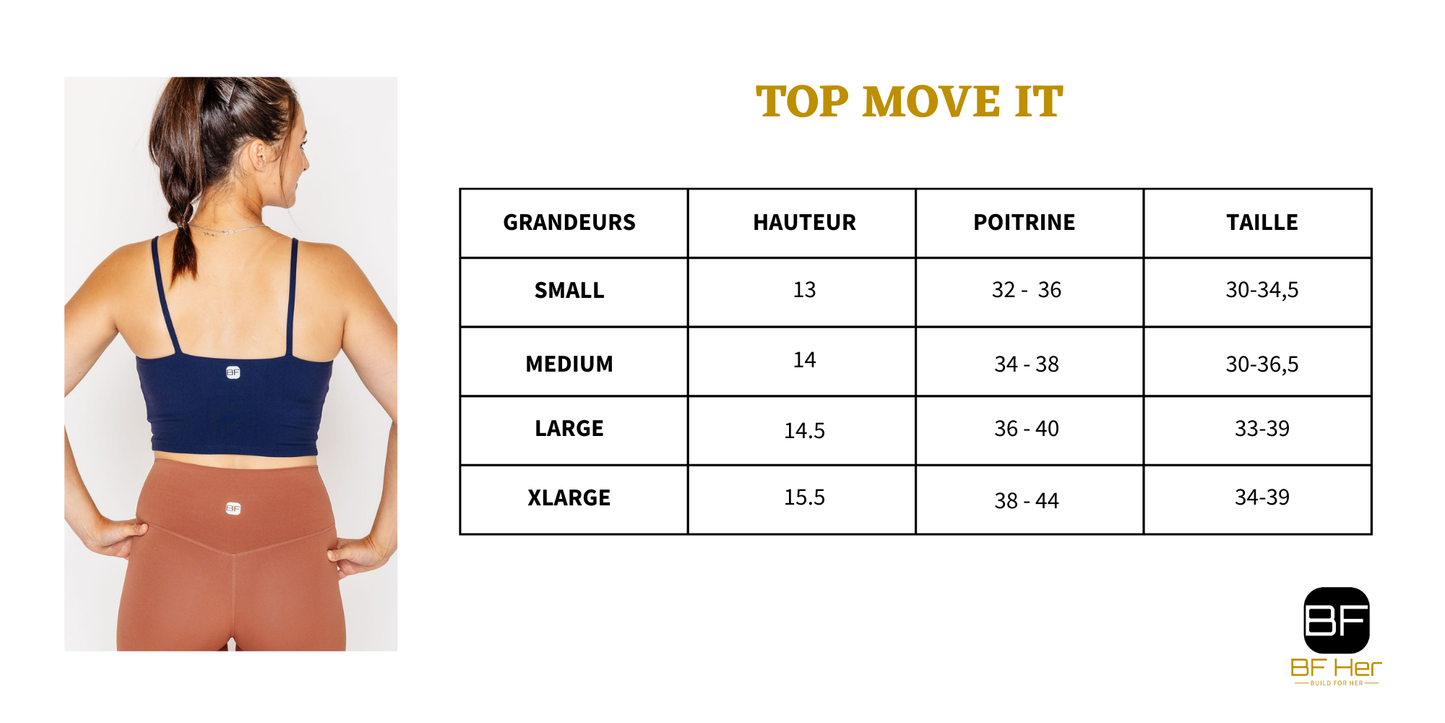 Camisole crop avec soutien intégré MOVE IT - Navy