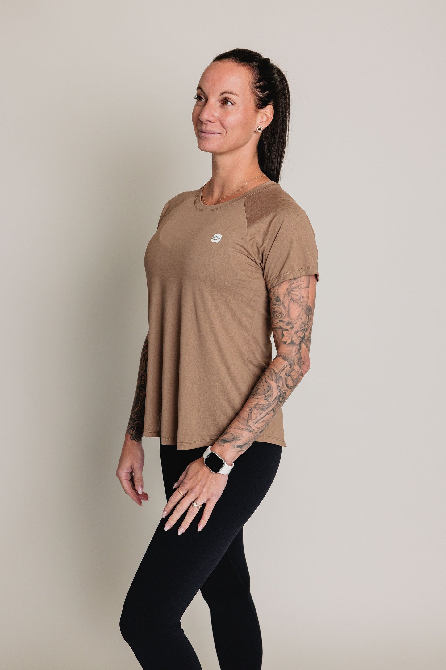 Chandail manches courtes FIERCE - Café