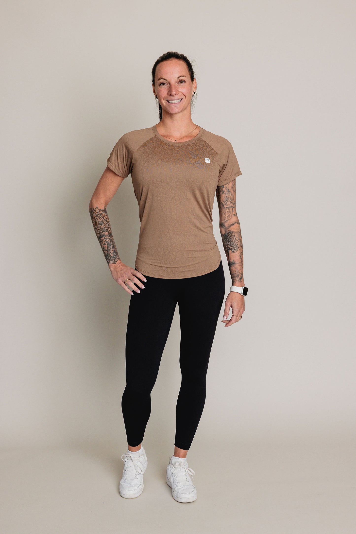 Chandail manches courtes FIERCE - Café