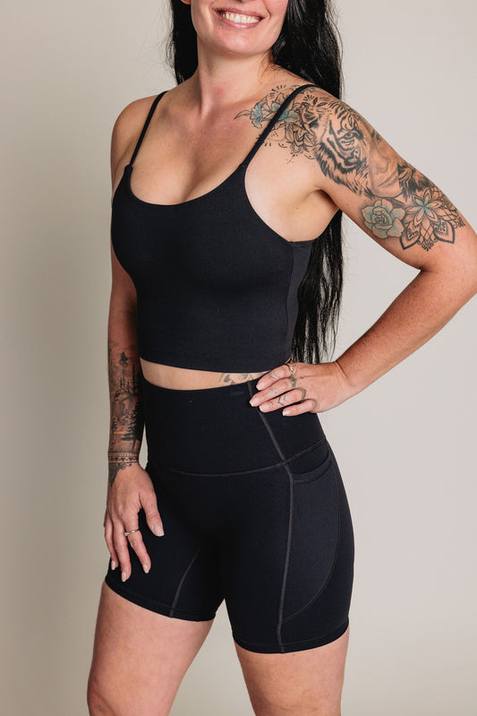 Camisole crop avec soutien intégré MOVE IT - Noir