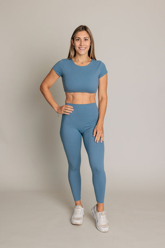 Top court d'entraînement EQUILIBRE - Bleu Serenity