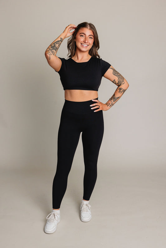 Top court d'entraînement EQUILIBRE - Noir