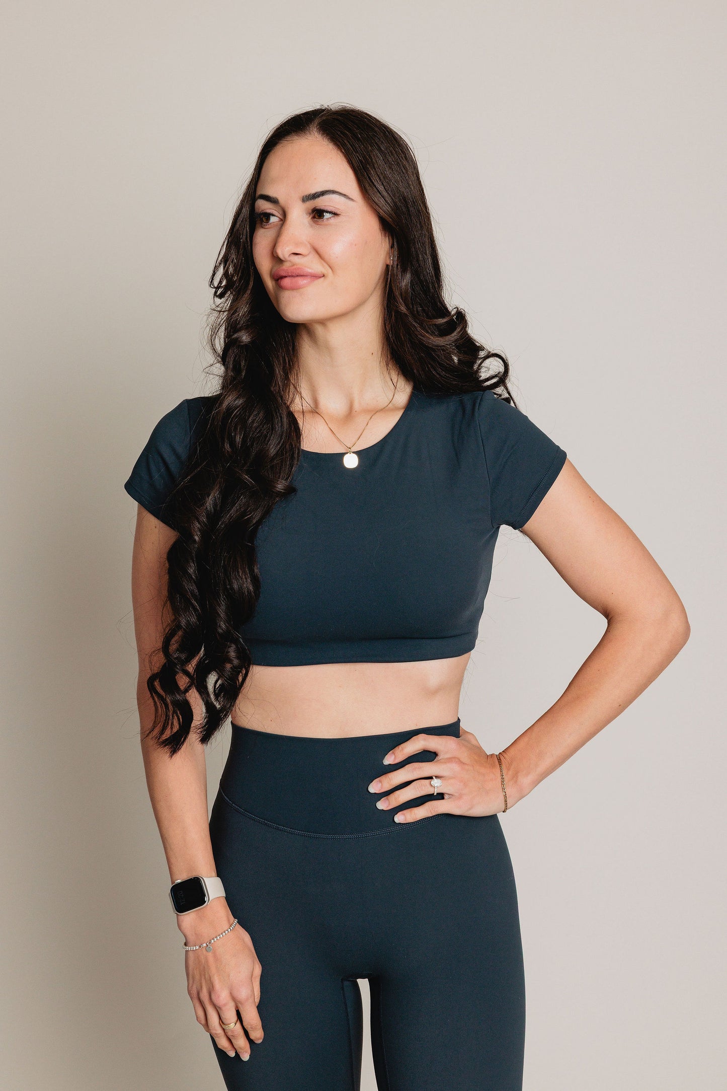 Top court d'entraînement EQUILIBRE - Bleu Charbon