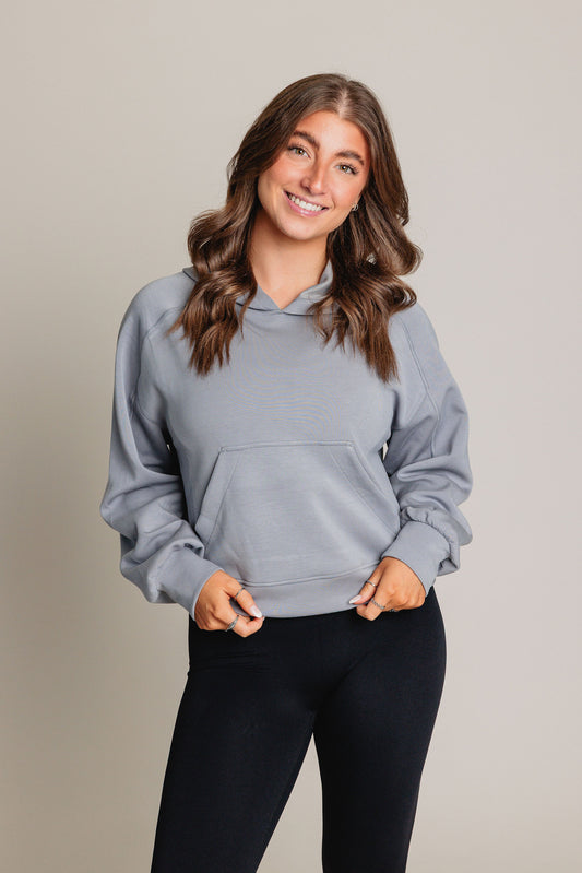 Chandail manches longues à capuchon BLAZE - Bleu Ciel