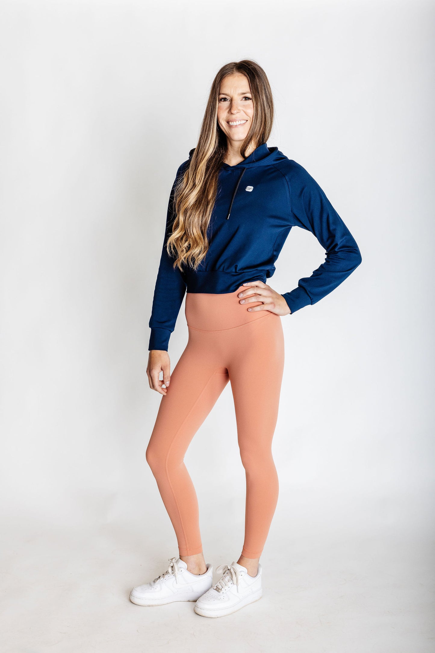 Chandail manches longues à capuchon HOOD FIT - Navy