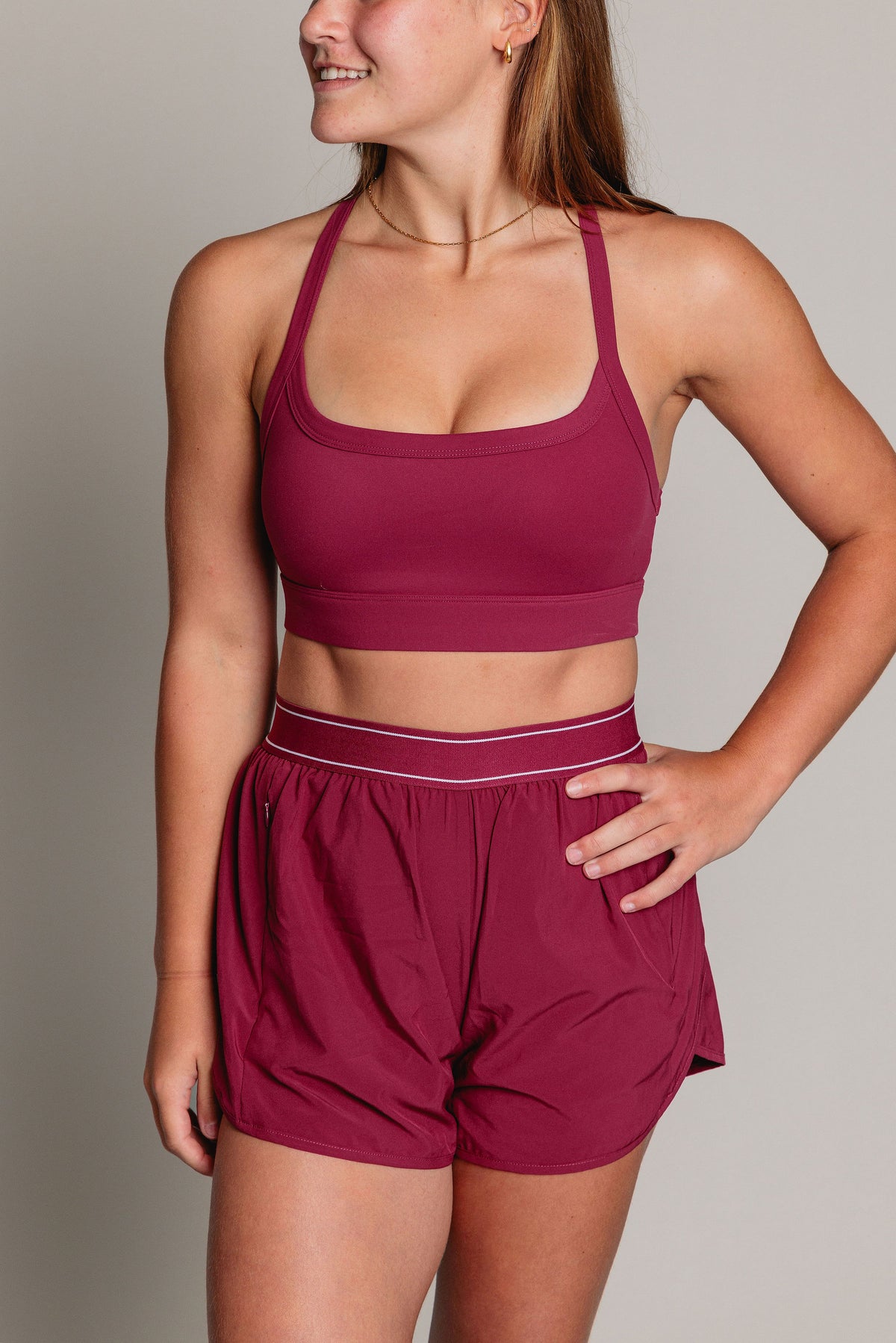 Soutien-Gorge Sport HYBRID - Cranberry