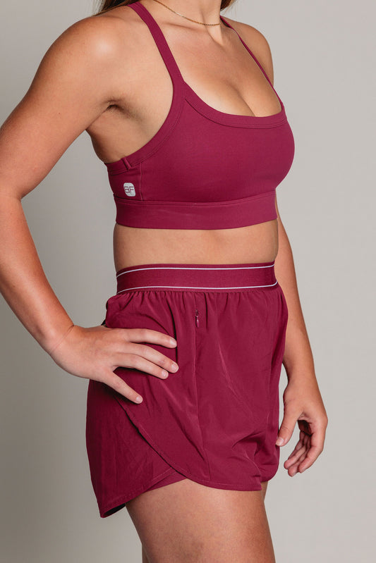 Short de course HYBRID - Cranberry
