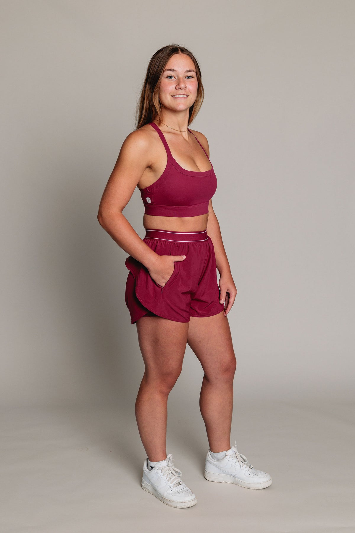 Short de course HYBRID - Cranberry