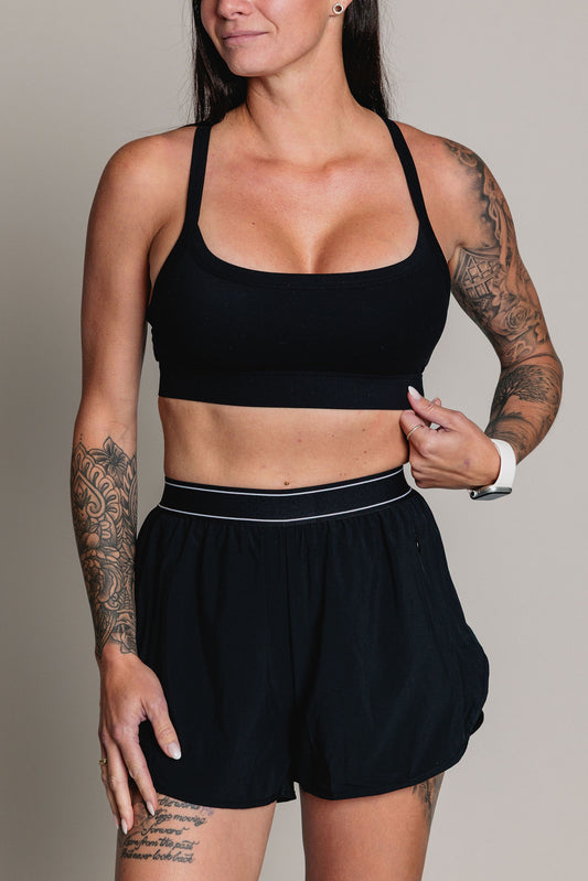 Short de course HYBRID - Noir