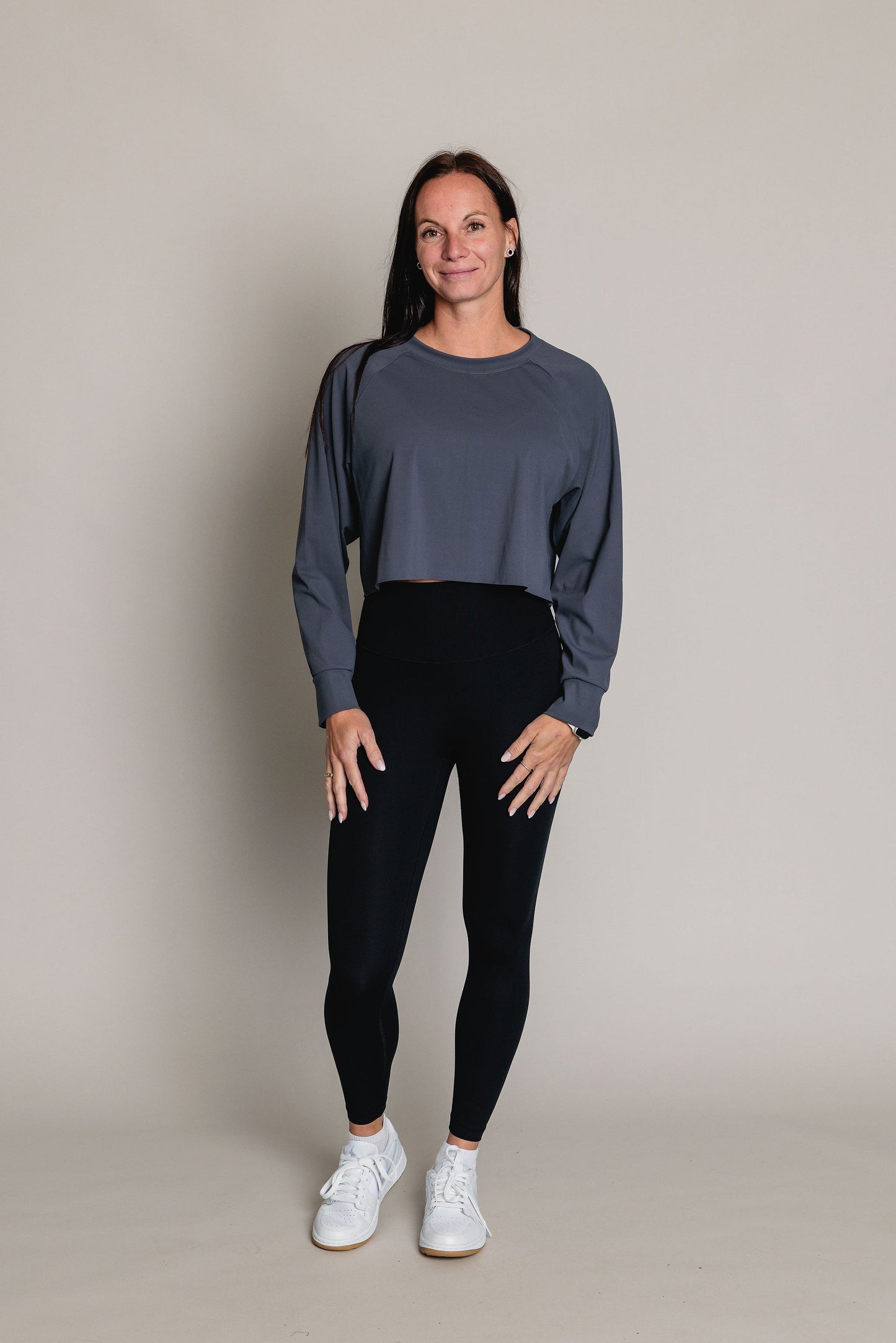 Chandail Crop manches longues FLEXIA - Charcoal