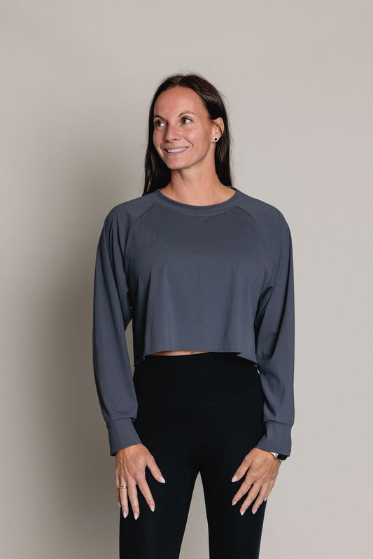 Chandail Crop manches longues FLEXIA - Charcoal