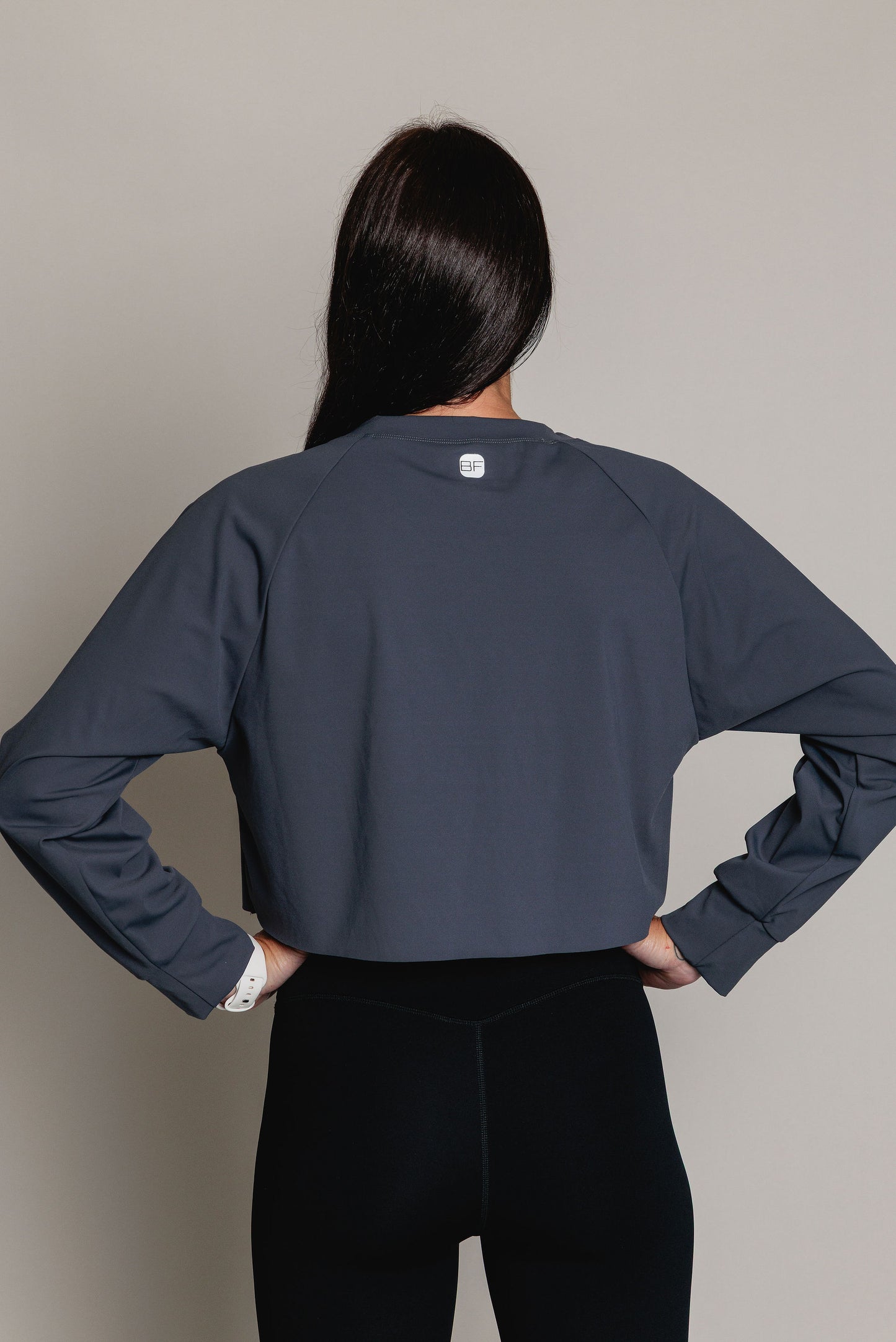 Chandail Crop manches longues FLEXIA - Charcoal