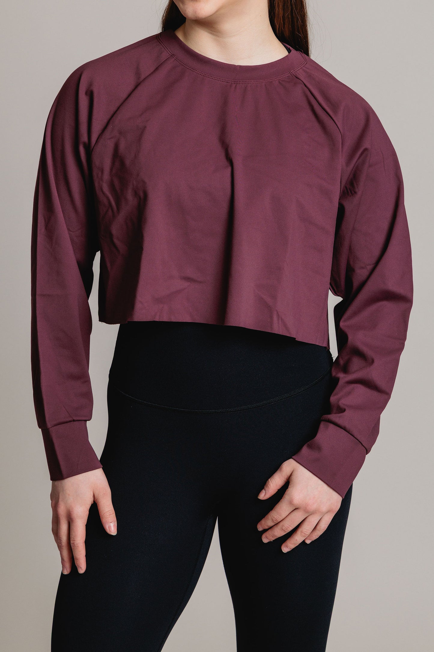 Chandail Crop manches longues FLEXIA - Prune