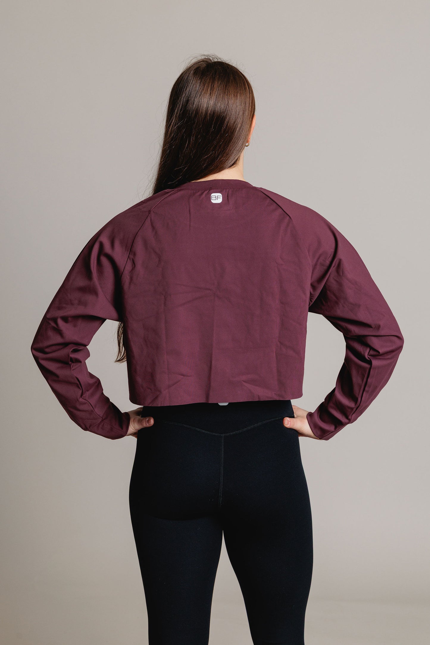 Chandail Crop manches longues FLEXIA - Prune