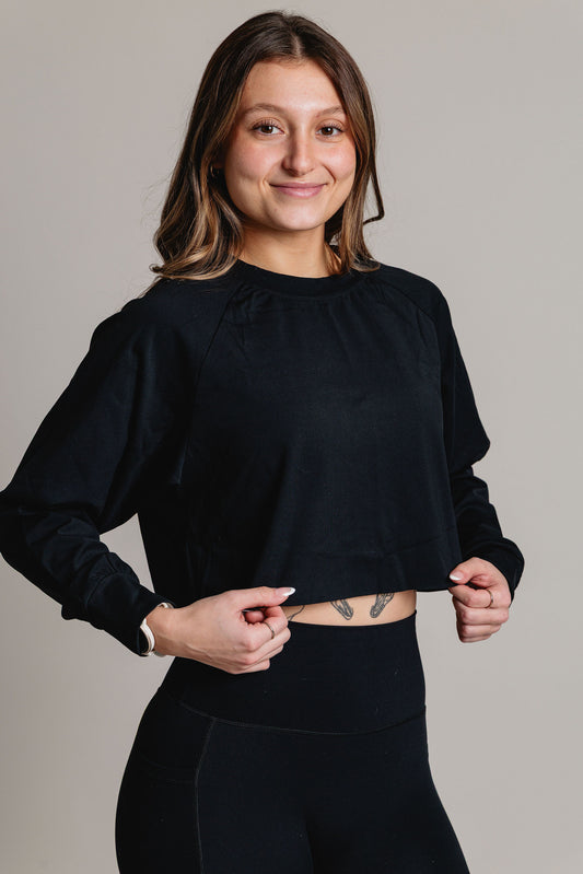 Chandail Crop manches longues FLEXIA - Noir
