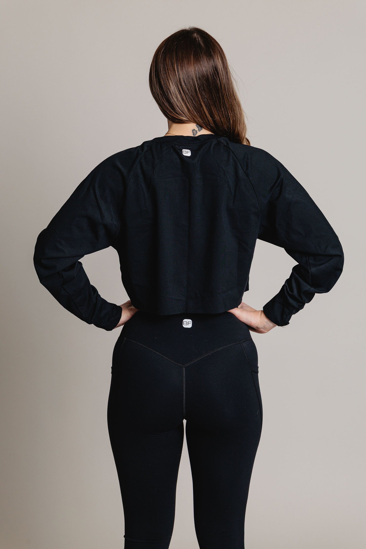 Chandail Crop manches longues FLEXIA - Noir