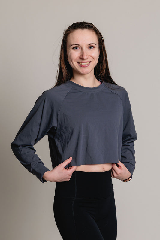 Chandail Crop manches longues FLEXIA - Charcoal